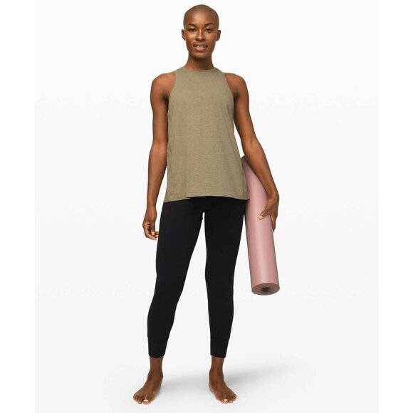 LULULEMON All Tied Up Grape Leaf Green Pima Cotton Tie Back Tank Top, Size 4 - Picture 1 of 13